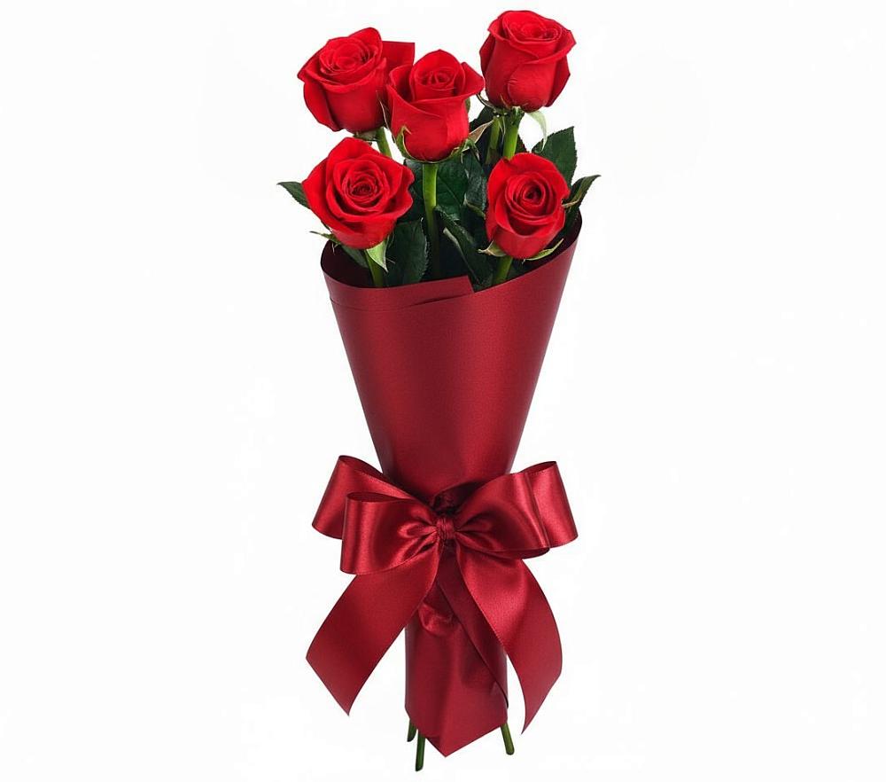 Букет 5 Красных роз Эдлесс Лав в Зеленоградске