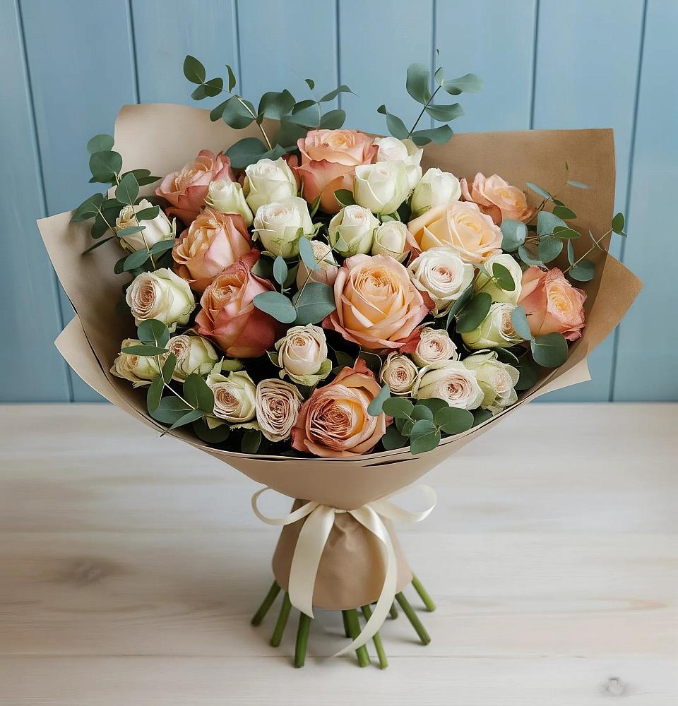 Букет цветов из: Альстромерии и Розы в Зеленоградске