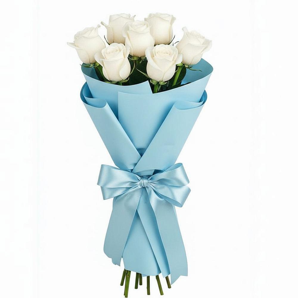 Букет 7 белых роз Проуд в Зеленоградске