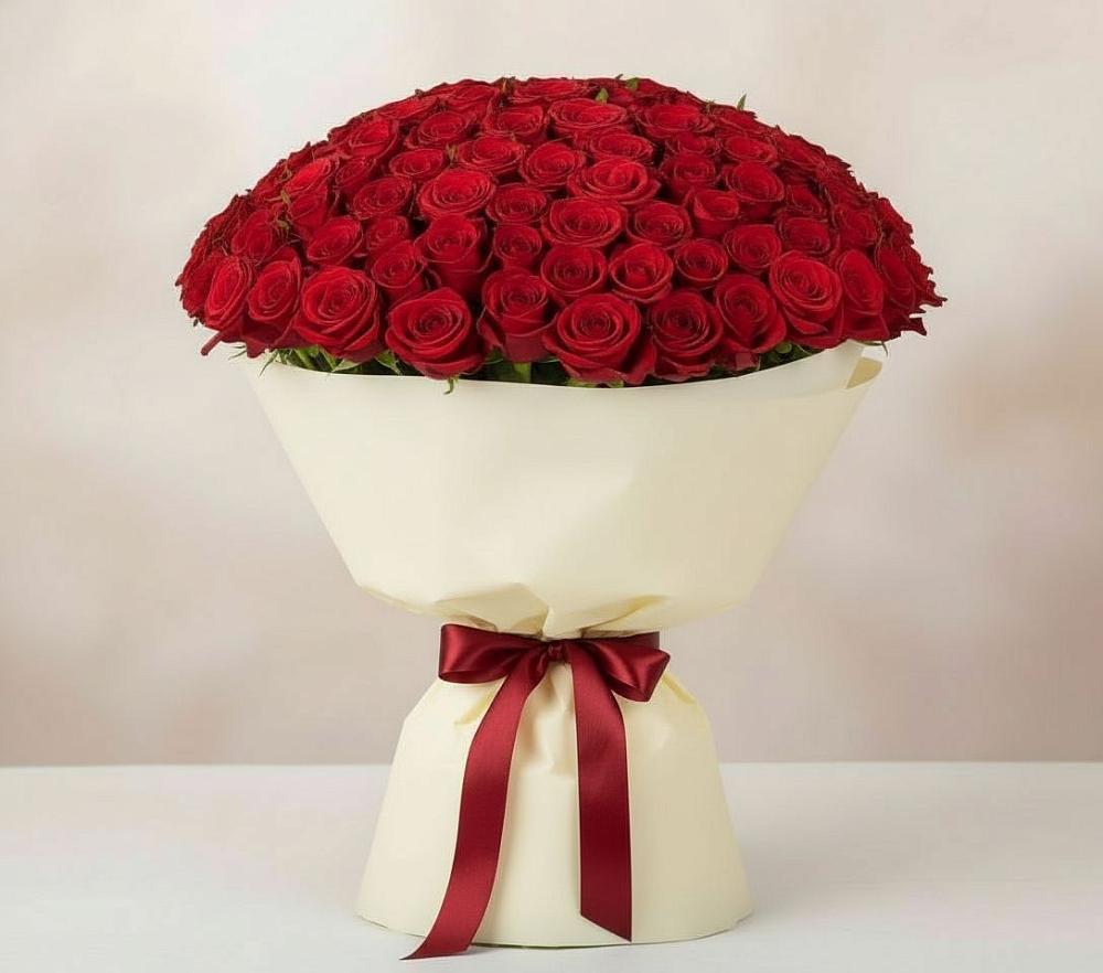Букет 101 Красная роза Милано в Зеленоградске