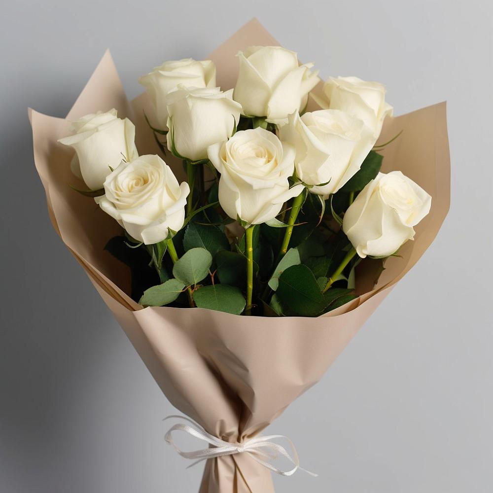 Букет 9 Белых роз Эдлесс Лав в Зеленоградске