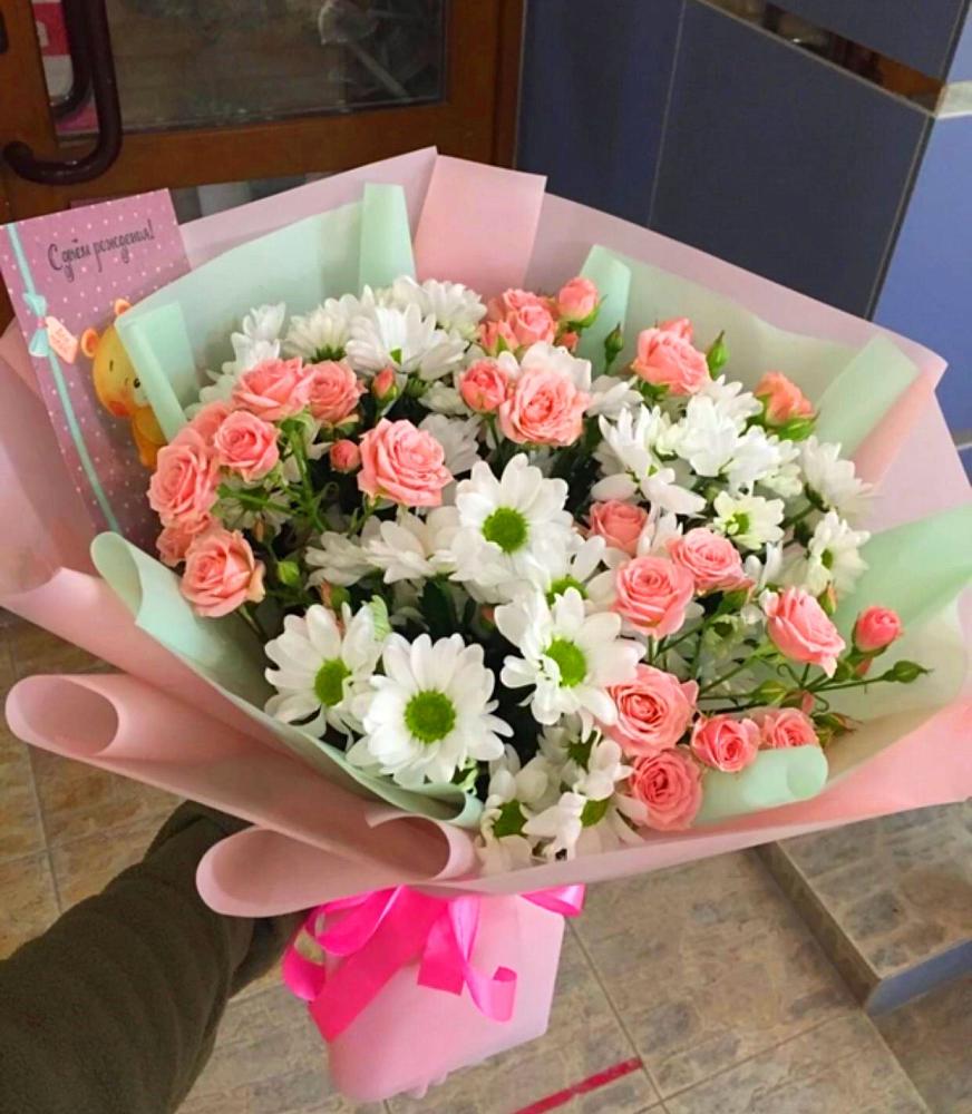 Букет цветов из: Розы и Хризантемы в Зеленоградске