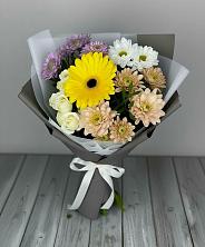 Букет цветов из:  Розы, Герберы и Хризантемы в Зеленоградске