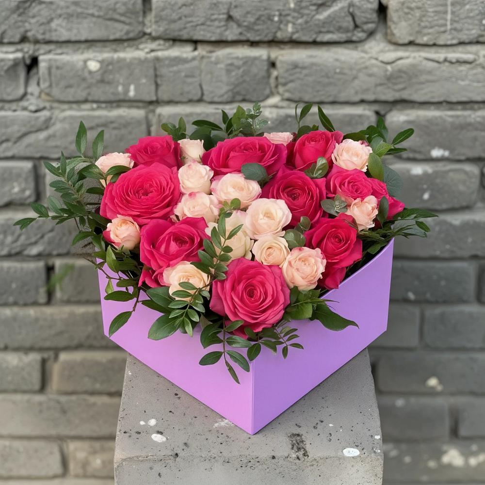Цветочная композиция из Розы в коробке в Зеленоградске