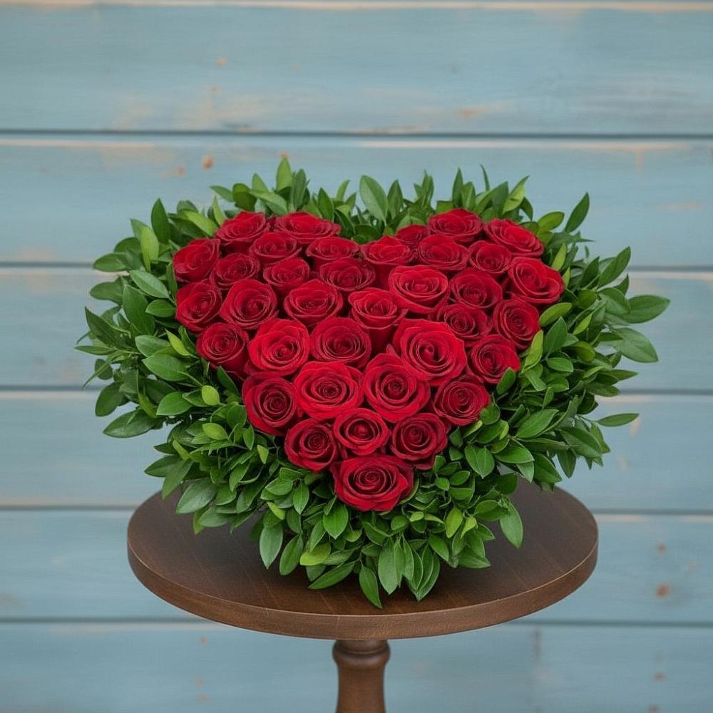 Цветочная композиция из Розы в виде сердца в Зеленоградске