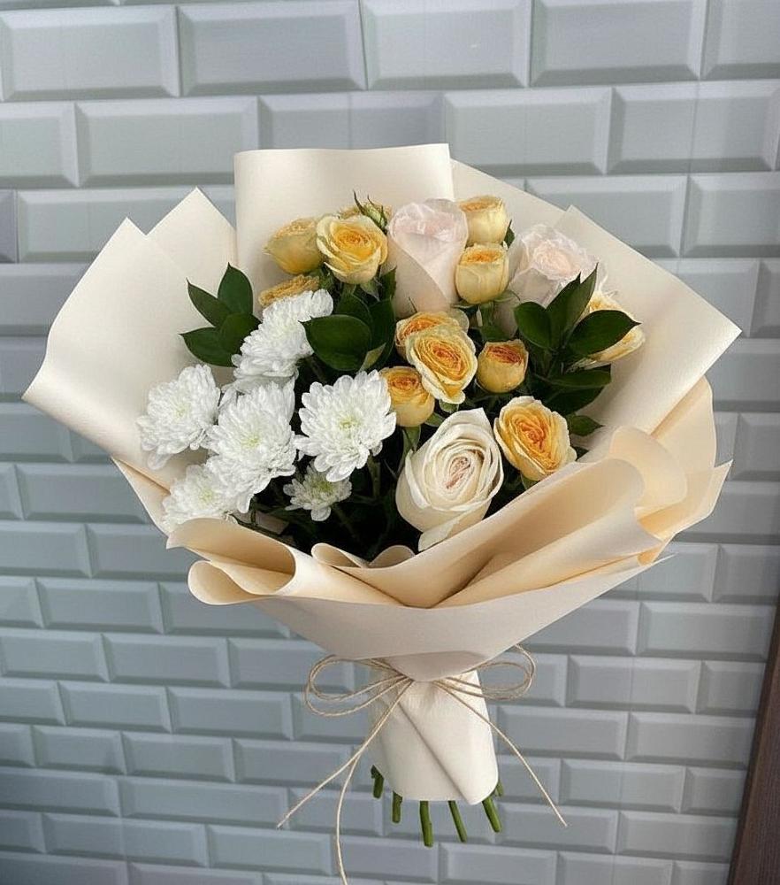 Букет цветов из: Розы и Хризантемы в Зеленоградске