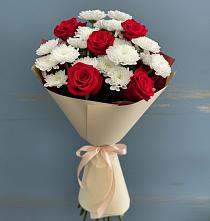Букет цветов из:  Розы и Хризантемы в Зеленоградске