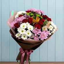 Букет цветов из:  Розы, Хризантемы и Альстромерии в Зеленоградске