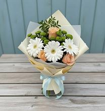 Букет цветов из:  Герберы, Розы и Хризантемы #REPLACE_PRED# Зеленоградске