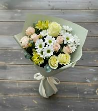 Букет цветов из:  Альстромерии, Розы и Хризантемы в Зеленоградске