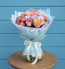 Букет цветов из:  Хризантемы и Розы в Зеленоградске