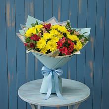 Букет цветов из:  Альстромерии и Хризантемы #REPLACE_PRED# Зеленоградске