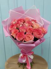 Букет 15 Розовых роз Равель в Зеленоградске